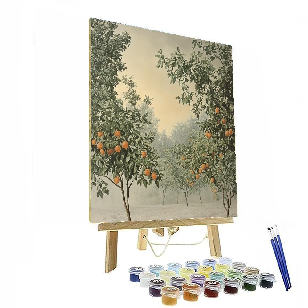 Leonardo Da Vinci Inspired Eclipse Shadow Orchard DIY paint by numbers