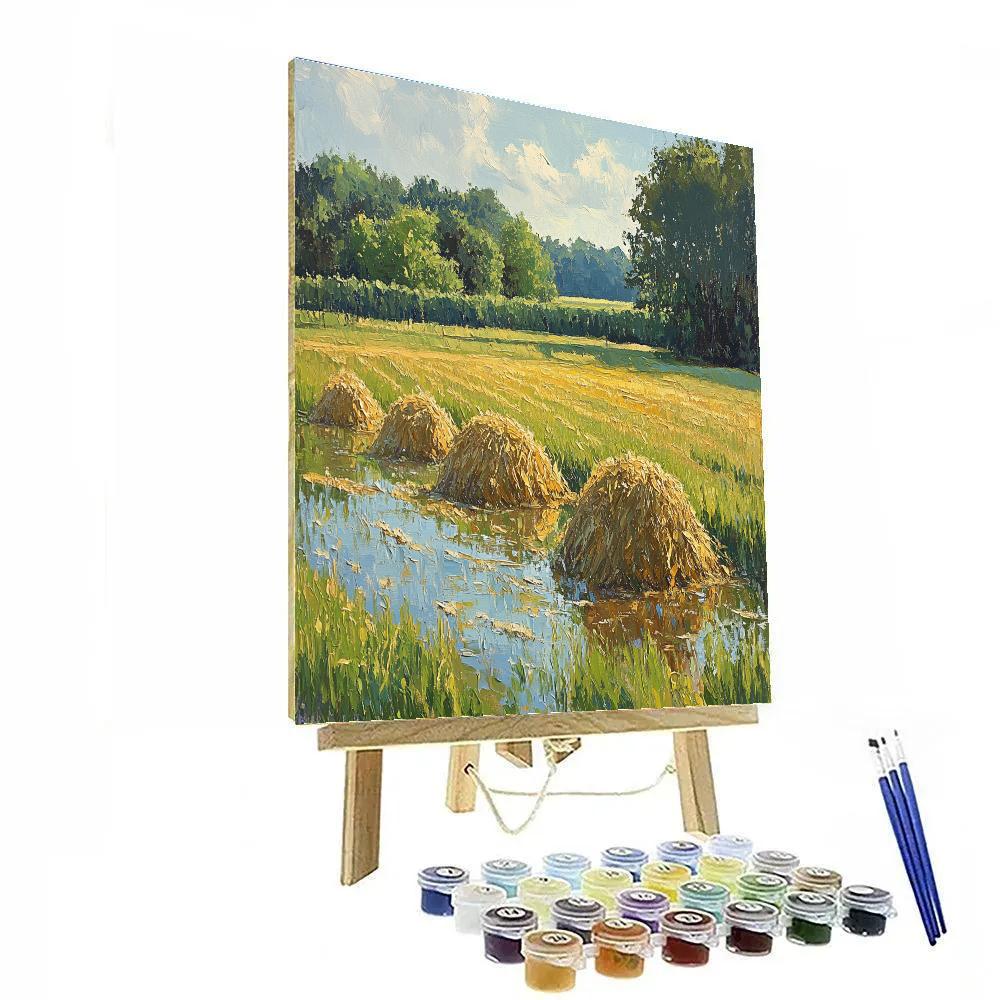 Claude Monet Inspired Hayfields After Rain Paint by numbers kits