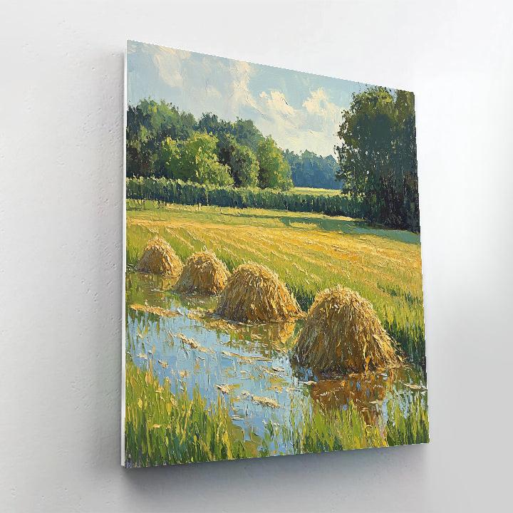 Claude Monet Inspired Hayfields After Rain Paint by numbers kits