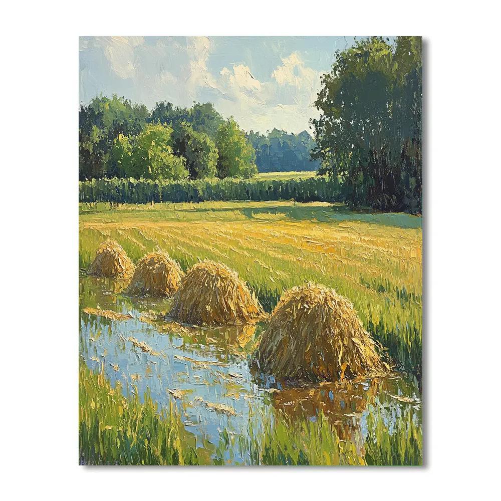 Claude Monet Inspired Hayfields After Rain Paint by numbers kits