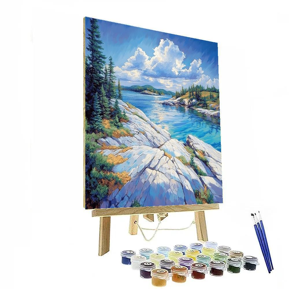 Franklin Carmichael Inspired Quartz Ridge And Turquoise Inlet Number painting