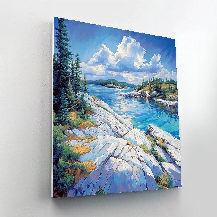 Franklin Carmichael Inspired Quartz Ridge And Turquoise Inlet Number painting