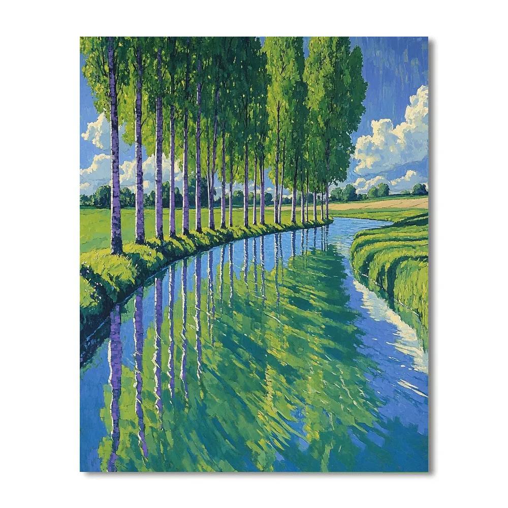 Claude Monet Inspired Poplars By Quiet River Paint by numbers art