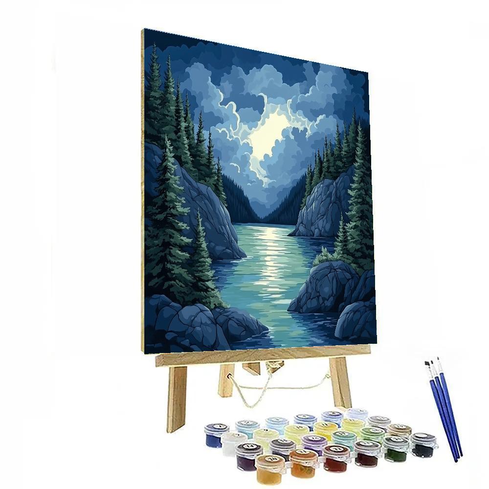 Franklin Carmichael Inspired Stormlight Over Emerald Narrows Numbered painting kits