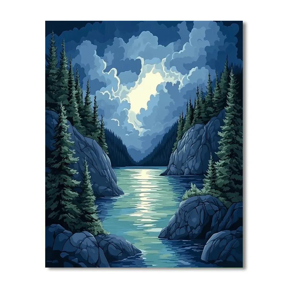 Franklin Carmichael Inspired Stormlight Over Emerald Narrows Numbered painting kits
