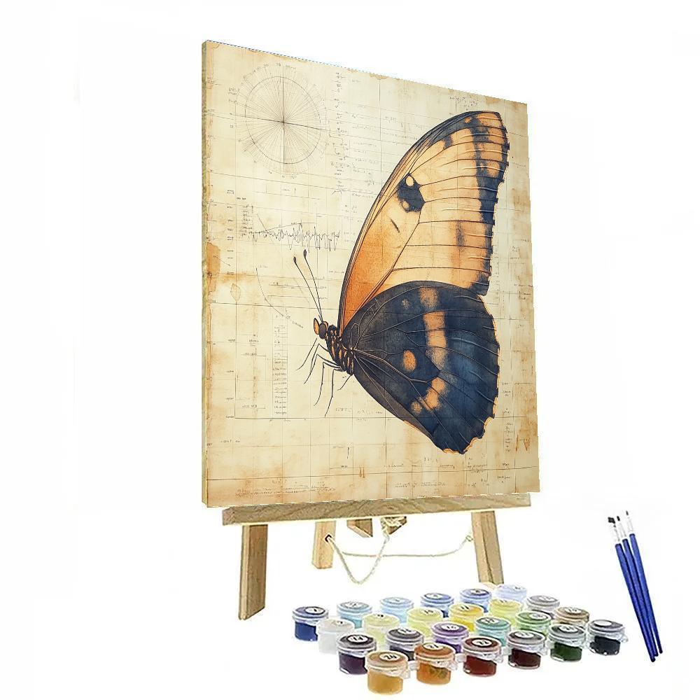 Leonardo Da Vinci Inspired Butterfly Wing Weather Map Numbered painting kits