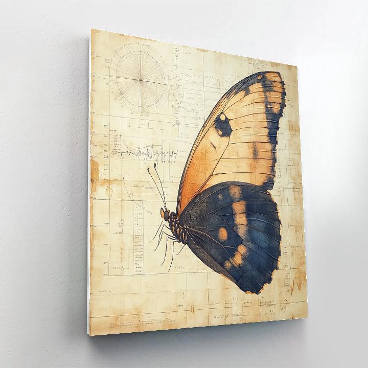 Leonardo Da Vinci Inspired Butterfly Wing Weather Map Numbered painting kits