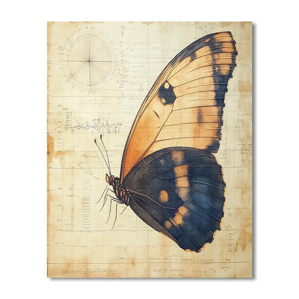 Leonardo Da Vinci Inspired Butterfly Wing Weather Map Numbered painting kits