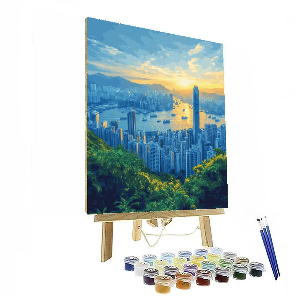 Victoria Peak Skyline View Hong Kong China Numbered painting kits