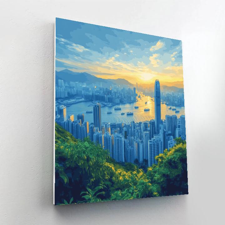 Victoria Peak Skyline View Hong Kong China Numbered painting kits
