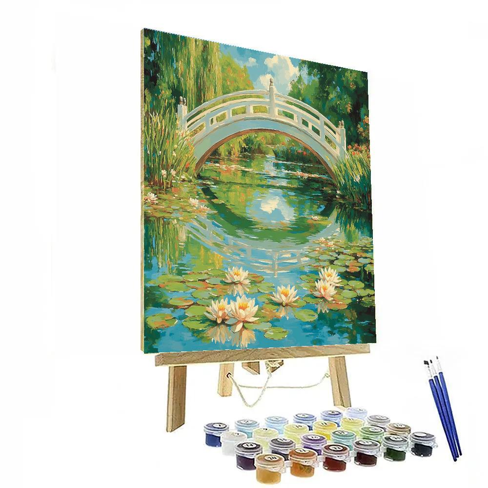 Claude Monet Inspired Giverny Bridge At Soft Noon paint by numbers