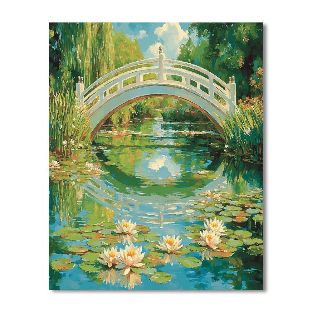 Claude Monet Inspired Giverny Bridge At Soft Noon paint by numbers