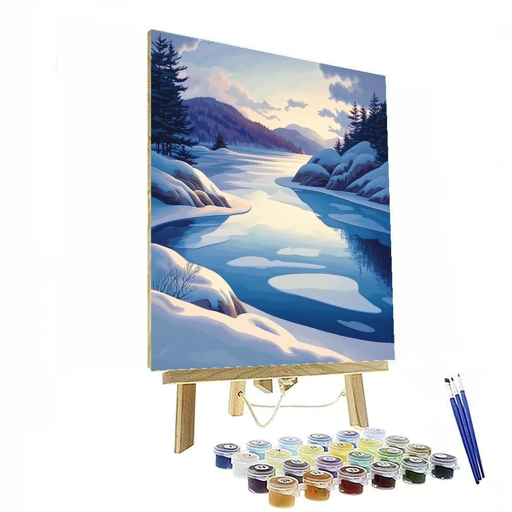 Franklin Carmichael Inspired Winter Violet Shadows On Sunlit Bay Number painting