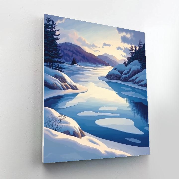 Franklin Carmichael Inspired Winter Violet Shadows On Sunlit Bay Number painting