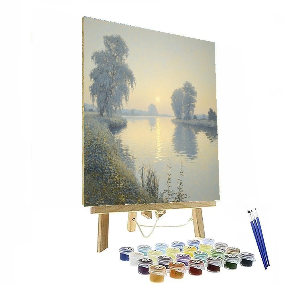 Claude Monet Inspired Riverbank Silver Dawn painting number kit