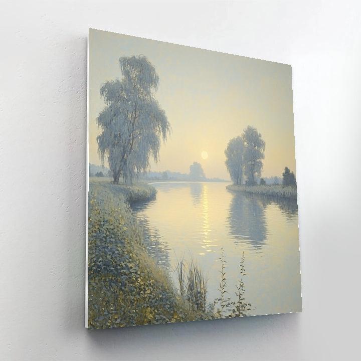 Claude Monet Inspired Riverbank Silver Dawn painting number kit
