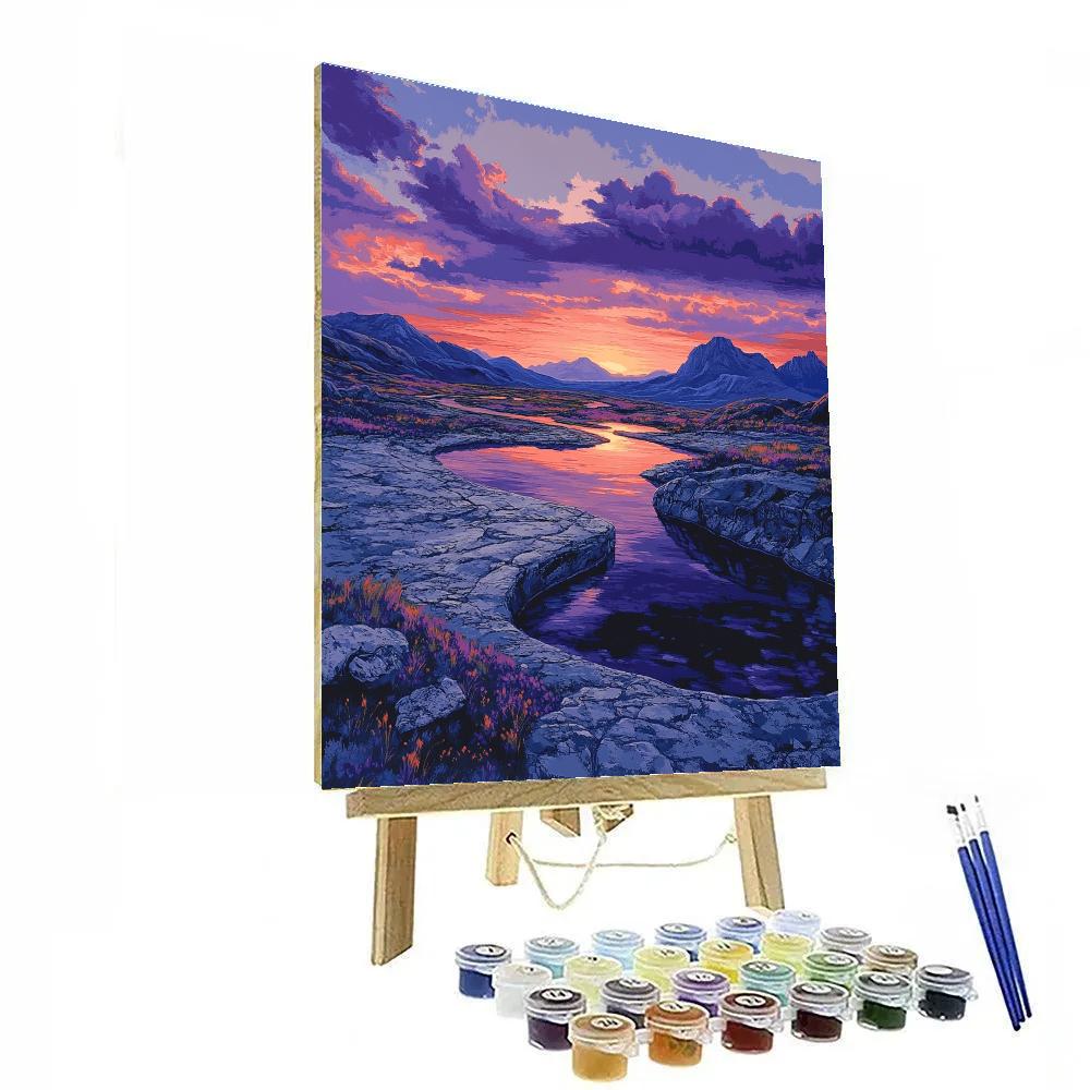 Frederick Varley Inspired Violet Dusk Across Granite Basin DIY paint by numbers