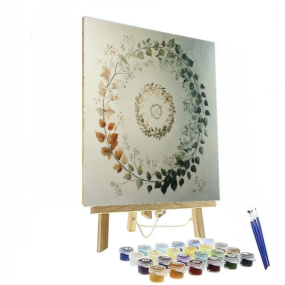 Leonardo Da Vinci Inspired Garden Season Spiral Number painting