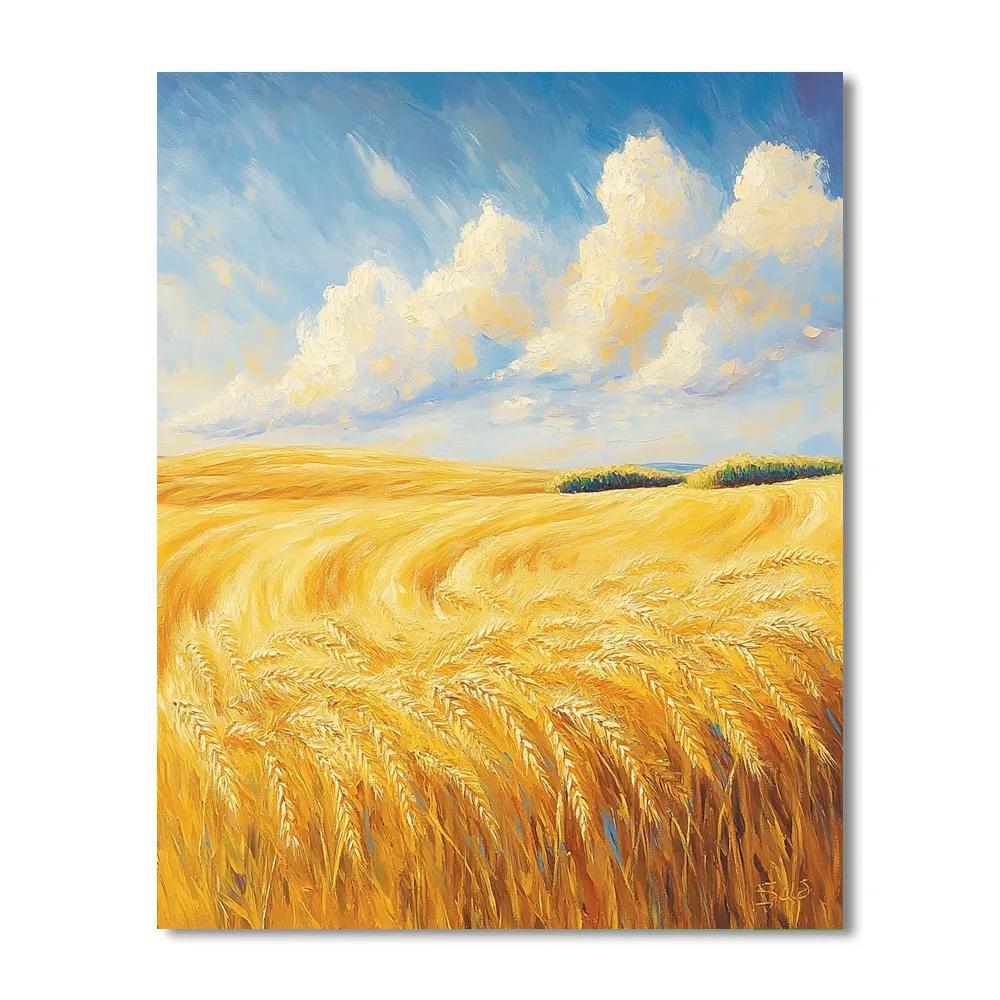 Claude Monet Inspired Wheat Field Golden Breeze Paint by numbers art