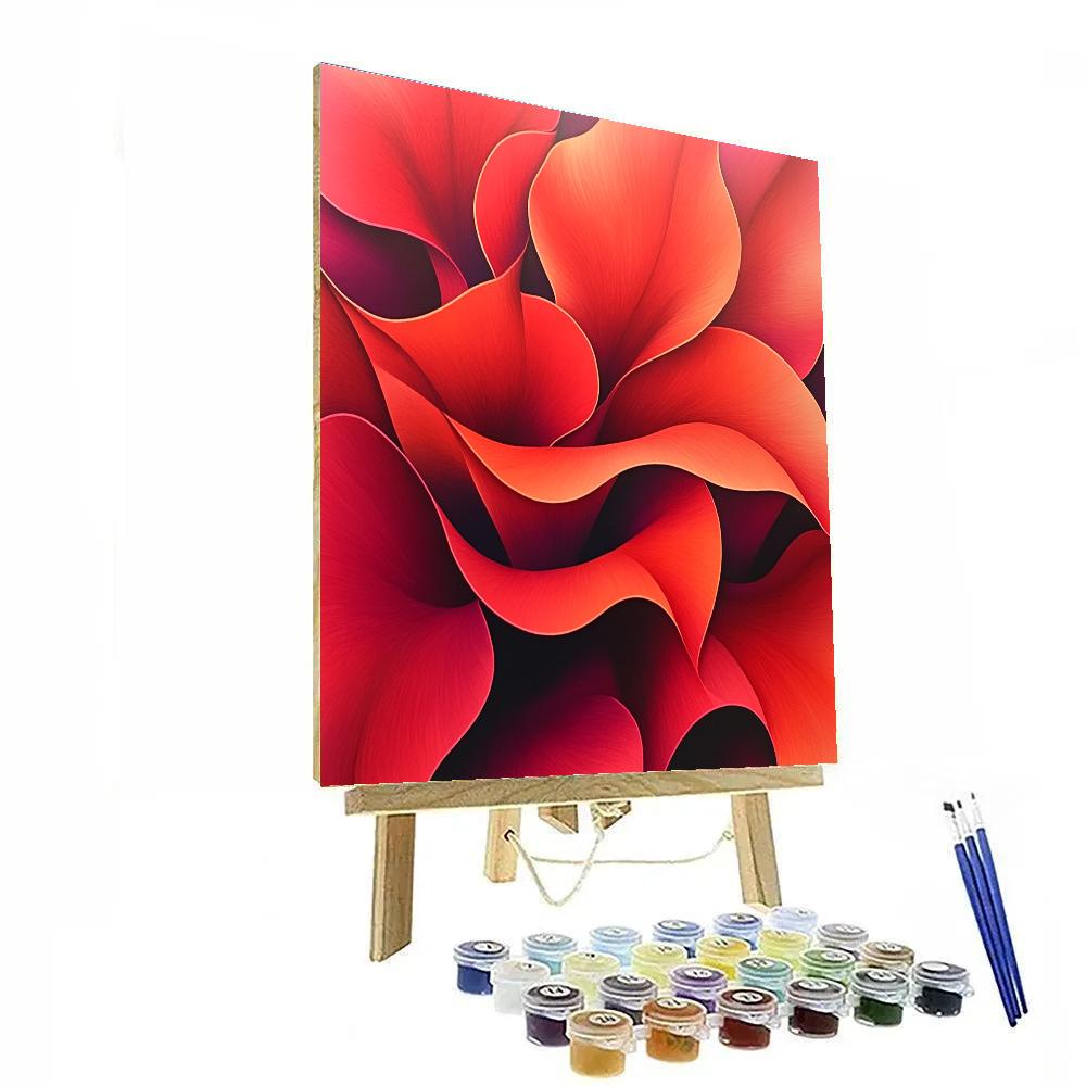 Georgia O’Keeffe Inspired Red Canna Petal Canyon DIY paint by numbers
