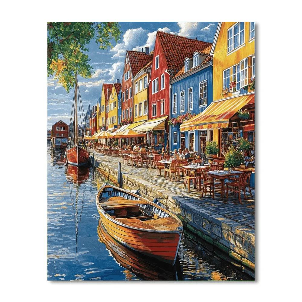 Nyhavn Canal Colorful Facades Copenhagen Denmark Number painting
