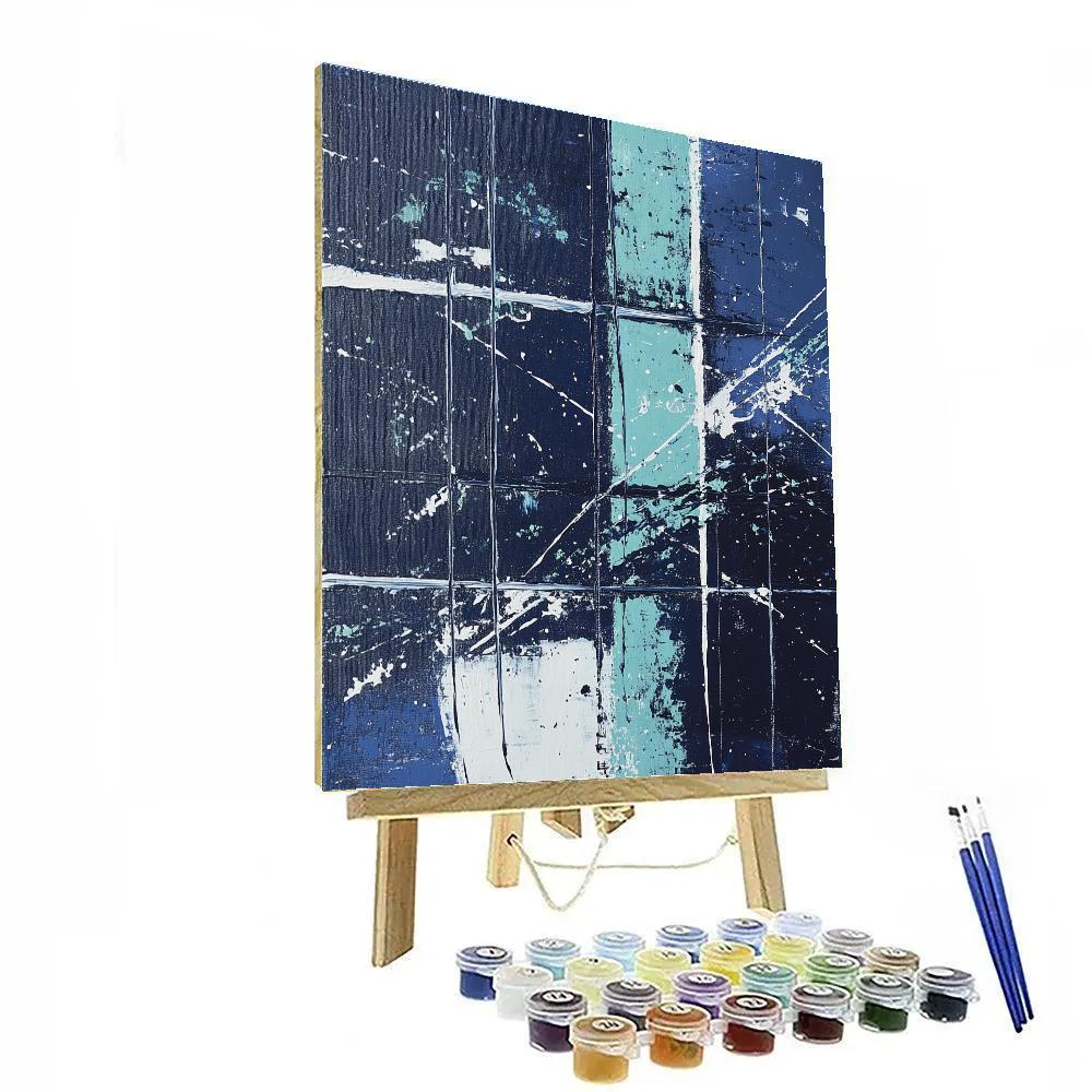 Jackson Pollock Inspired Aurora Static Over Midnight Tundra Paint by numbers art