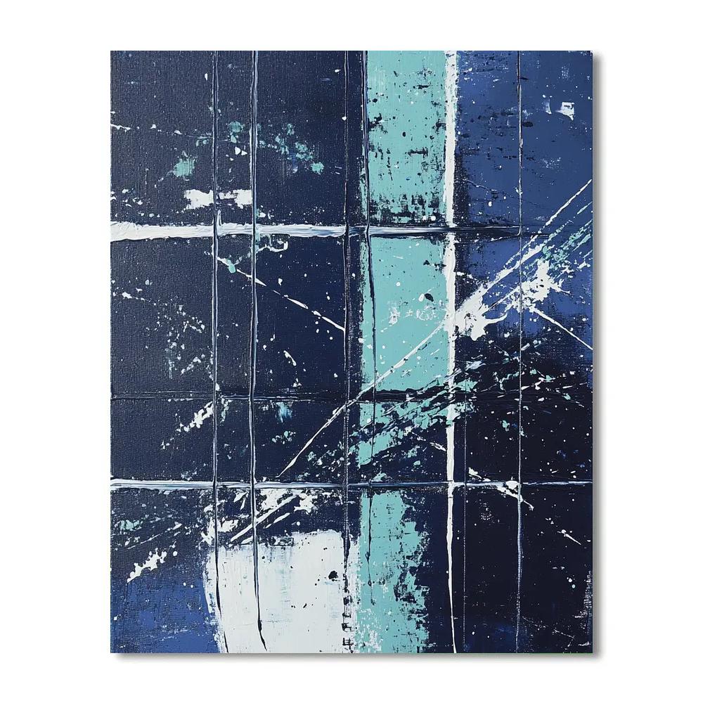 Jackson Pollock Inspired Aurora Static Over Midnight Tundra Paint by numbers art