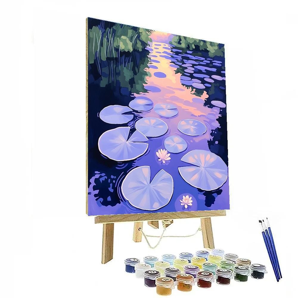 Claude Monet Inspired Waterlilies Opal Twilight Numbered painting kits