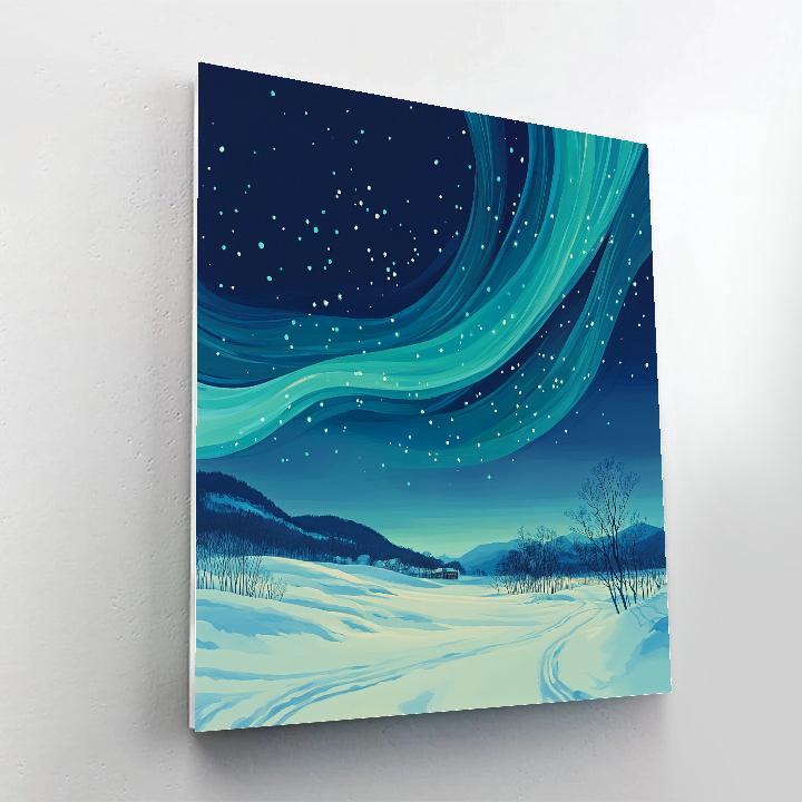 Hiroshige Inspired Aurora Snowfall Reverie painting number kit