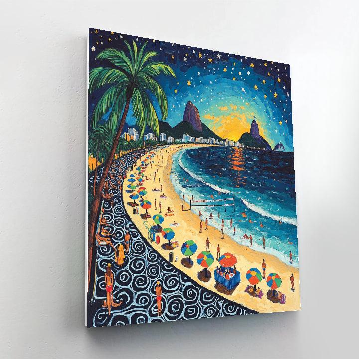 Copacabana Promenade Rio De Janeiro Brazil DIY paint by numbers