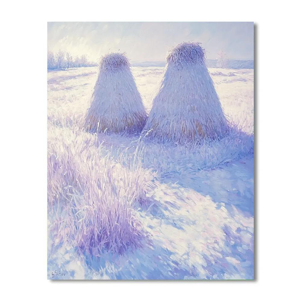 Claude Monet Inspired Haystacks First Frost Paint by numbers kits