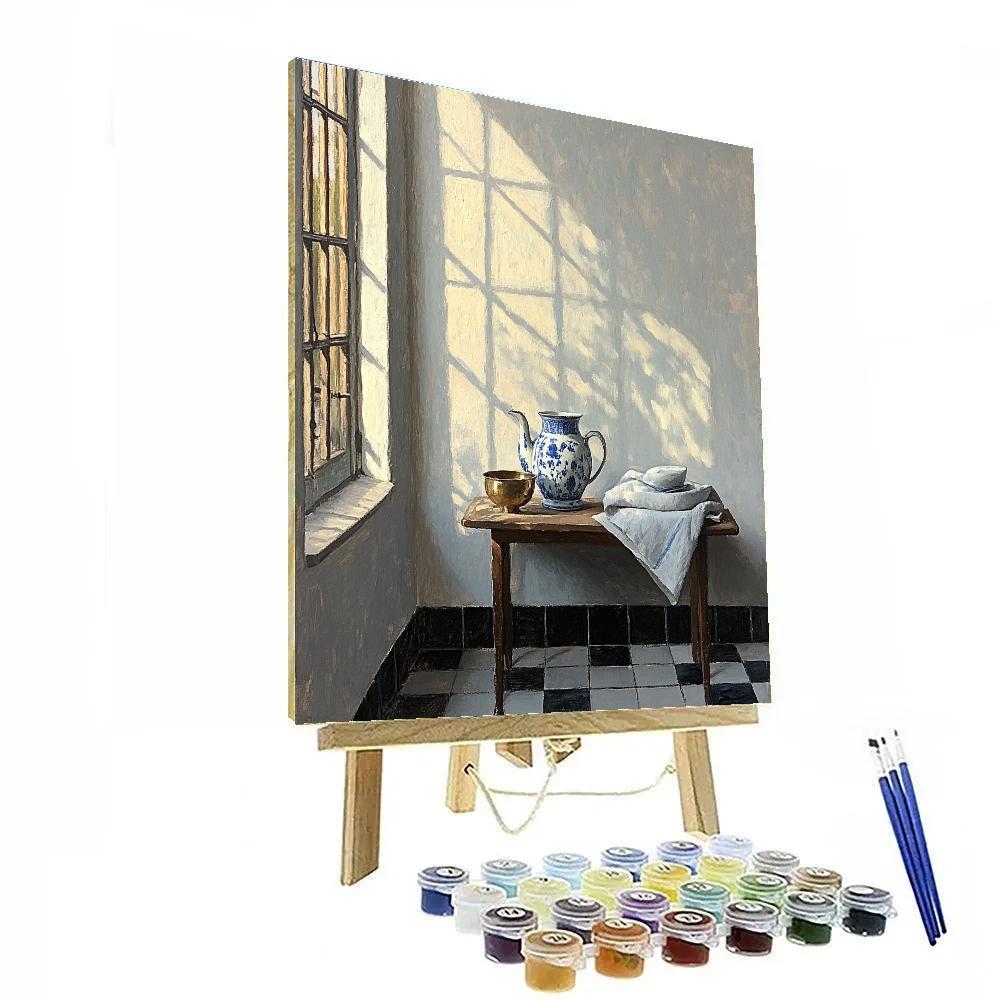 Johannes Vermeer Inspired Pearl Light On Delft Tiles Paint by numbers kits