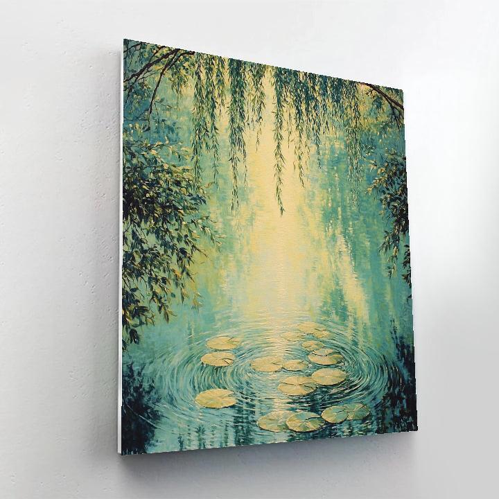Claude Monet Inspired Willow Reflections In Breeze DIY paint by numbers