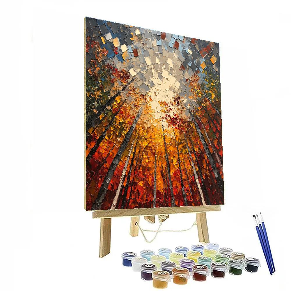 Jean-Paul Riopelle Inspired Autumn Embers Canopy Mosaic DIY paint by numbers
