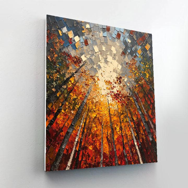 Jean-Paul Riopelle Inspired Autumn Embers Canopy Mosaic DIY paint by numbers