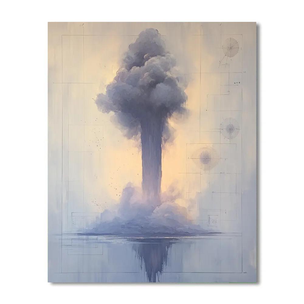 Leonardo Da Vinci Inspired Volcanic Ash Bloom Paint by numbers art