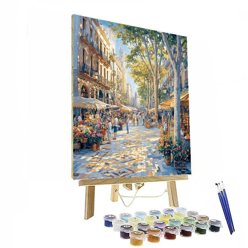 La Rambla Street Life Barcelona Spain DIY paint by numbers