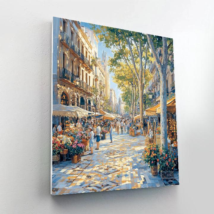 La Rambla Street Life Barcelona Spain DIY paint by numbers