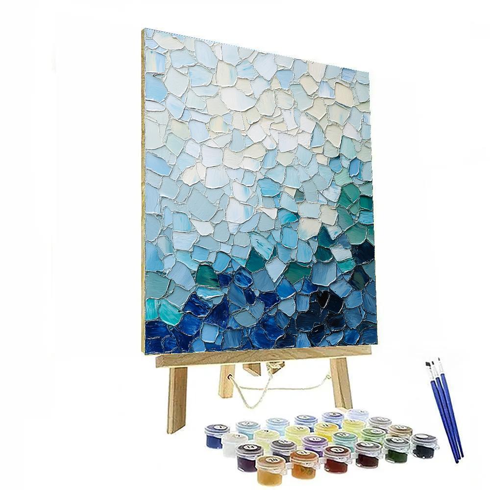 Jean-Paul Riopelle Inspired Glacial Lake Reflection Tessellation Paint by numbers kits