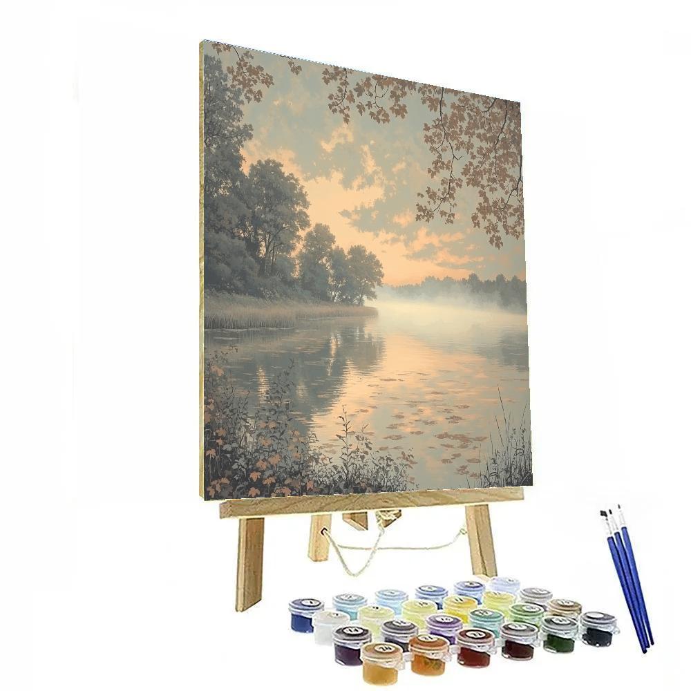 Claude Monet Inspired River Mist At Late Autumn DIY paint by numbers