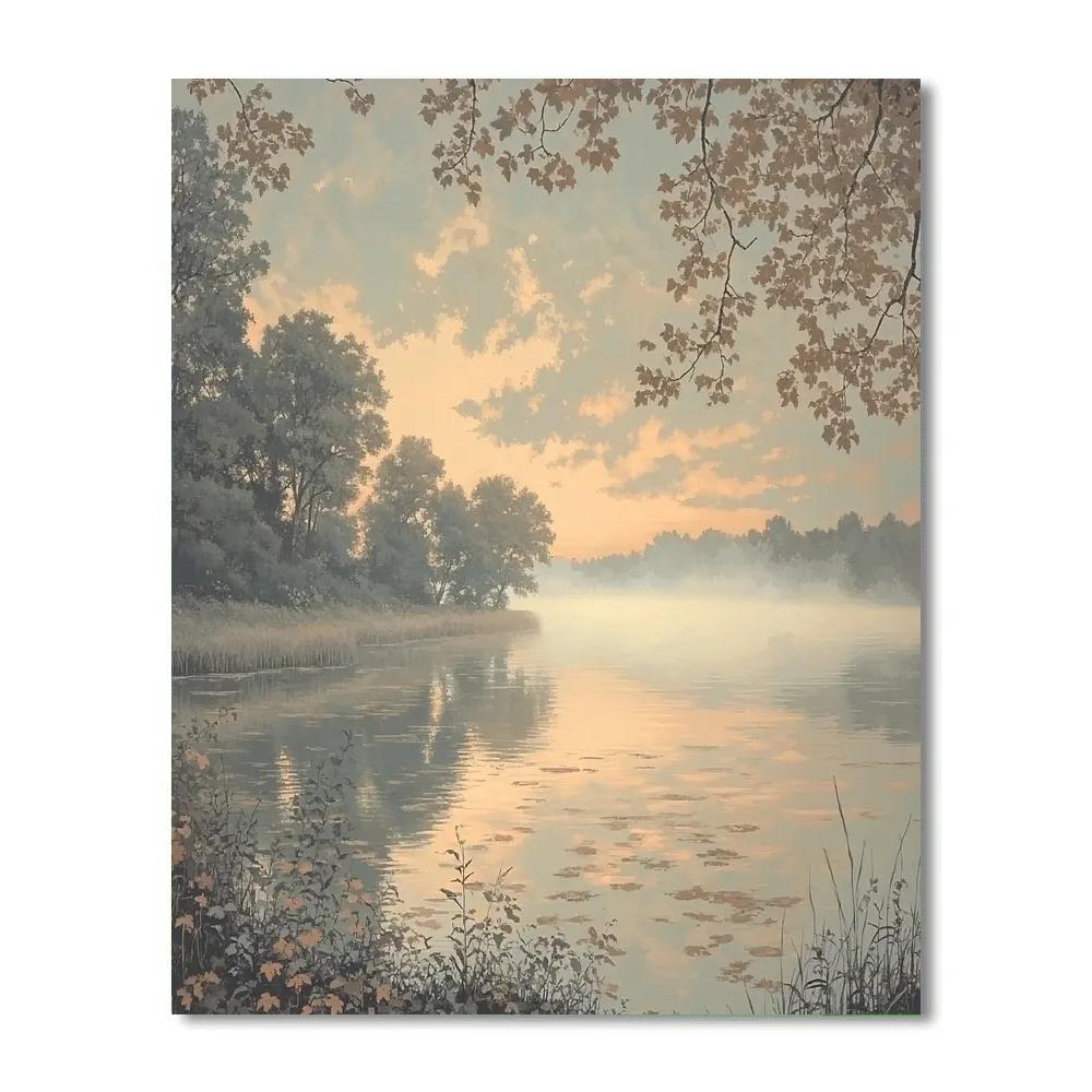 Claude Monet Inspired River Mist At Late Autumn DIY paint by numbers