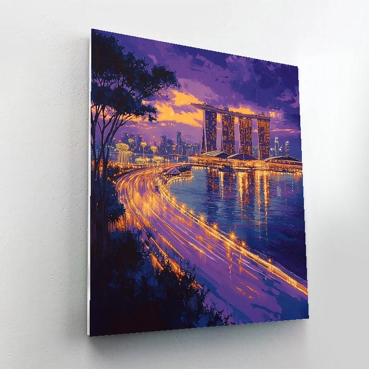 Marina Bay Sands Skyline Singapore Painting by numbers kit