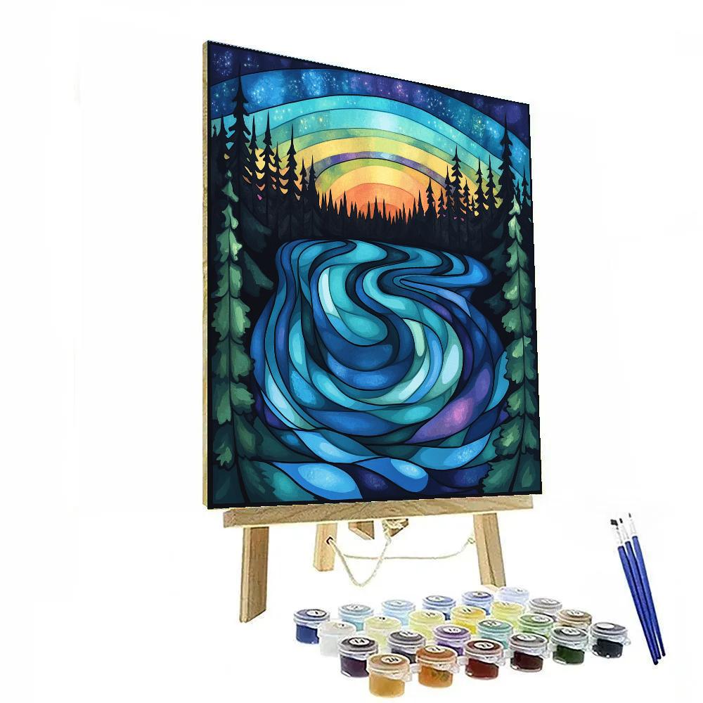 Norval Morrisseau Inspired Aurora Serpent Of The Boreal River Paint by numbers kits