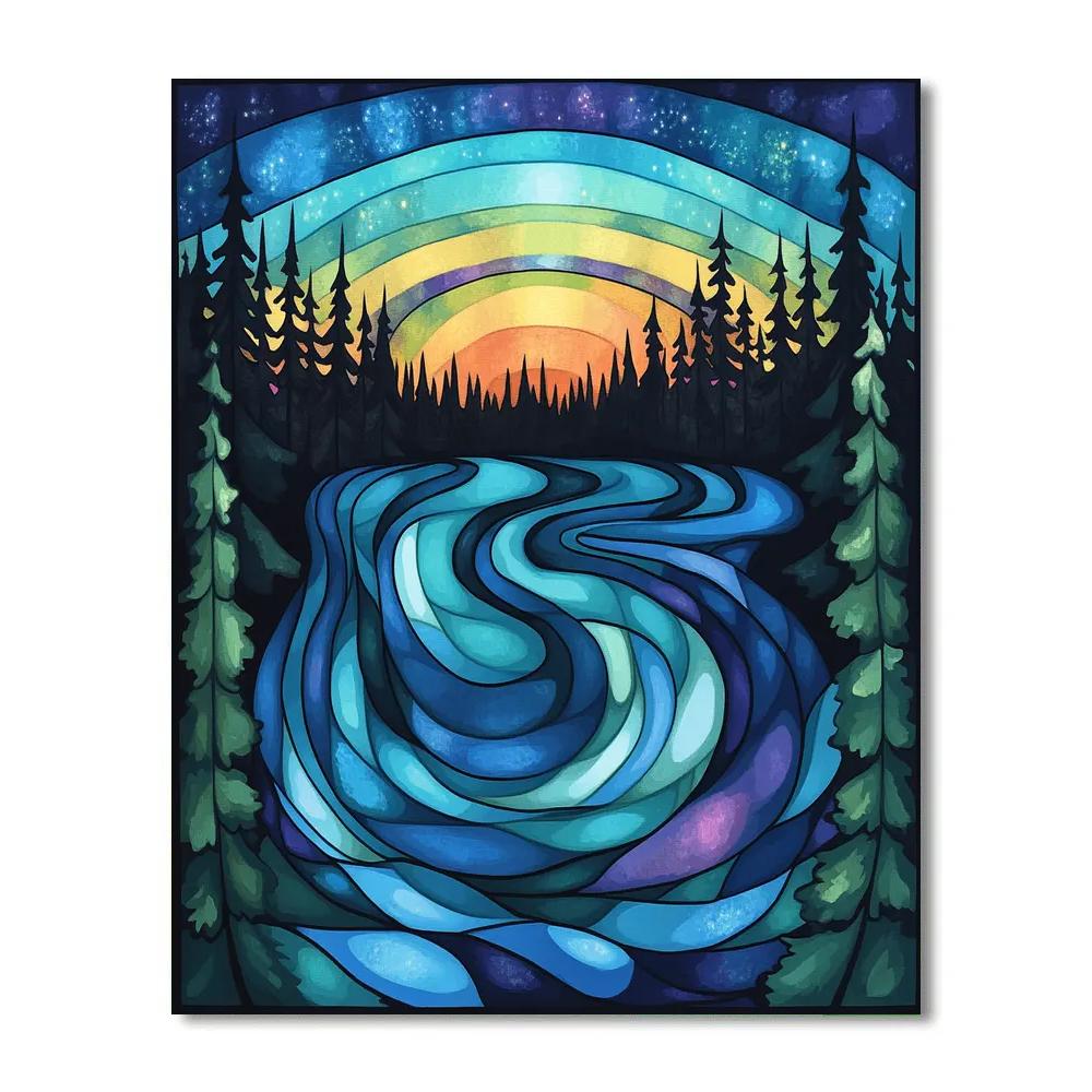 Norval Morrisseau Inspired Aurora Serpent Of The Boreal River Paint by numbers kits