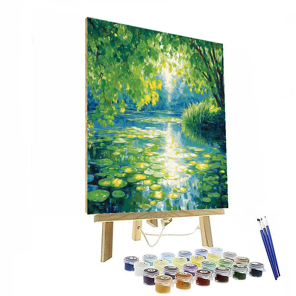 Claude Monet Inspired Water Garden Sun Dapples DIY paint by numbers