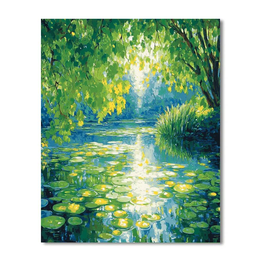 Claude Monet Inspired Water Garden Sun Dapples DIY paint by numbers