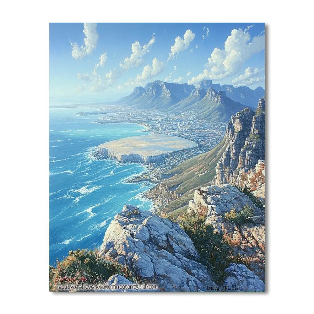 Table Mountain Aerial View Cape Town South Africa paint by numbers