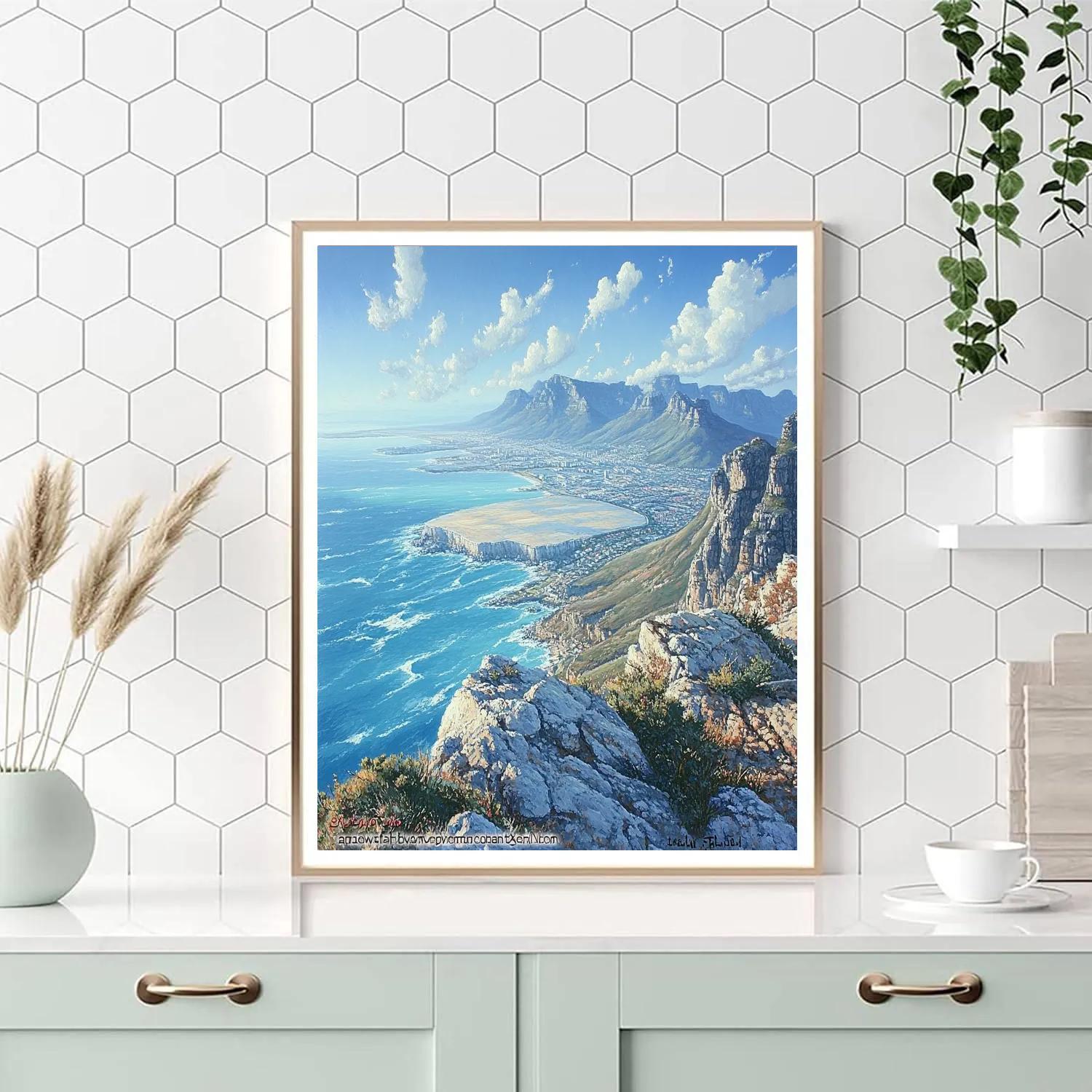 Table Mountain Aerial View Cape Town South Africa paint by numbers