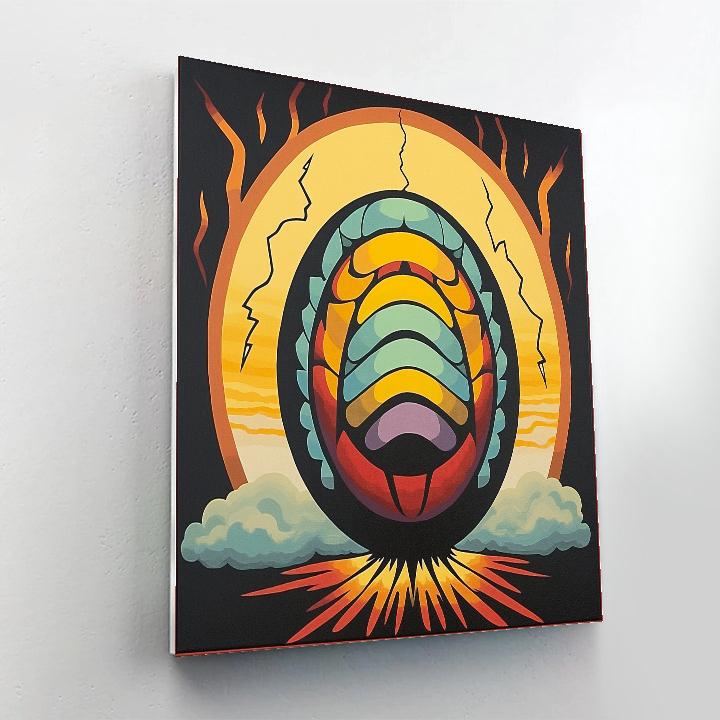 Norval Morrisseau Inspired Thunderbird Egg Of Starfire Dawn Number painting