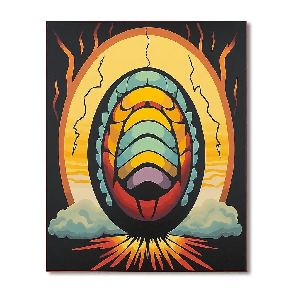 Norval Morrisseau Inspired Thunderbird Egg Of Starfire Dawn Number painting